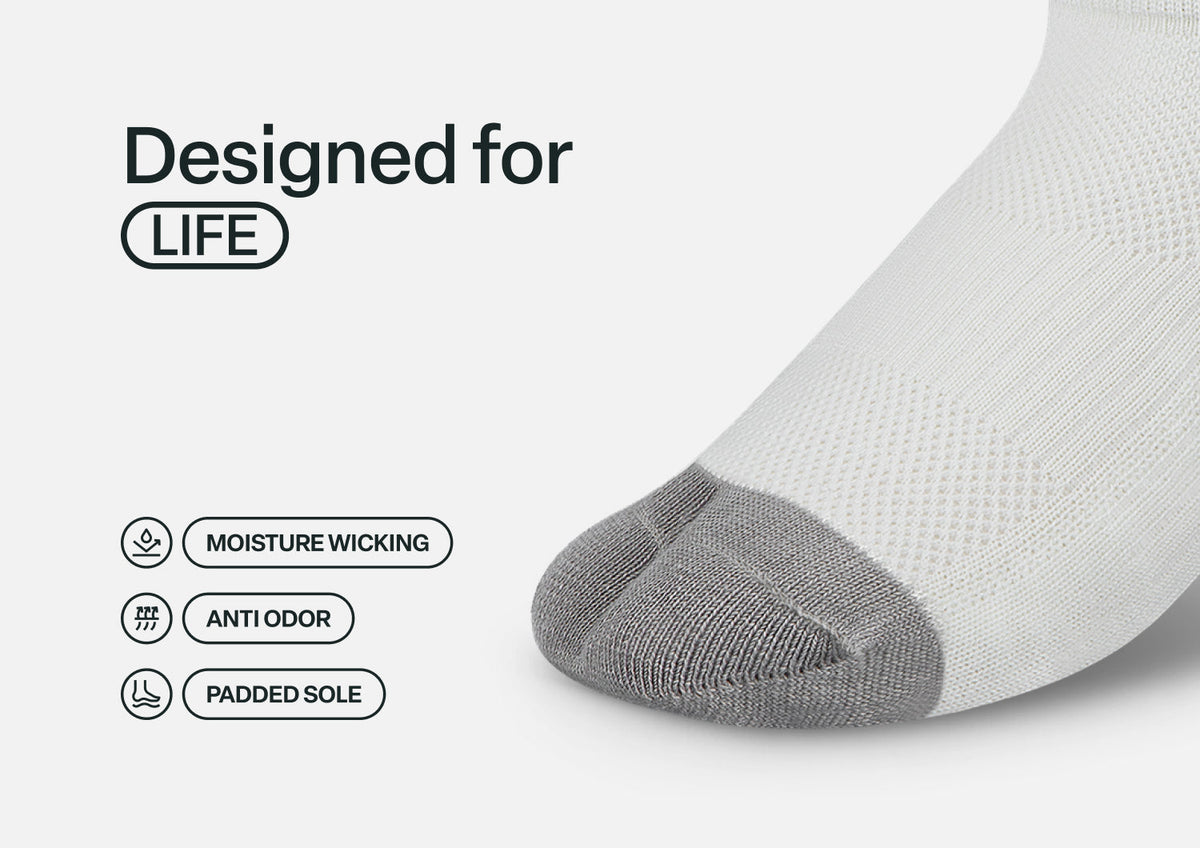 Bunion Relief, Padded Low Cut Socks - White