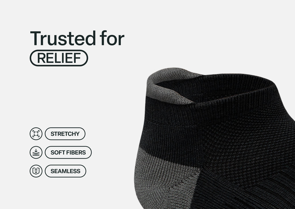 Bunion Relief, Padded Low Cut Socks - Black