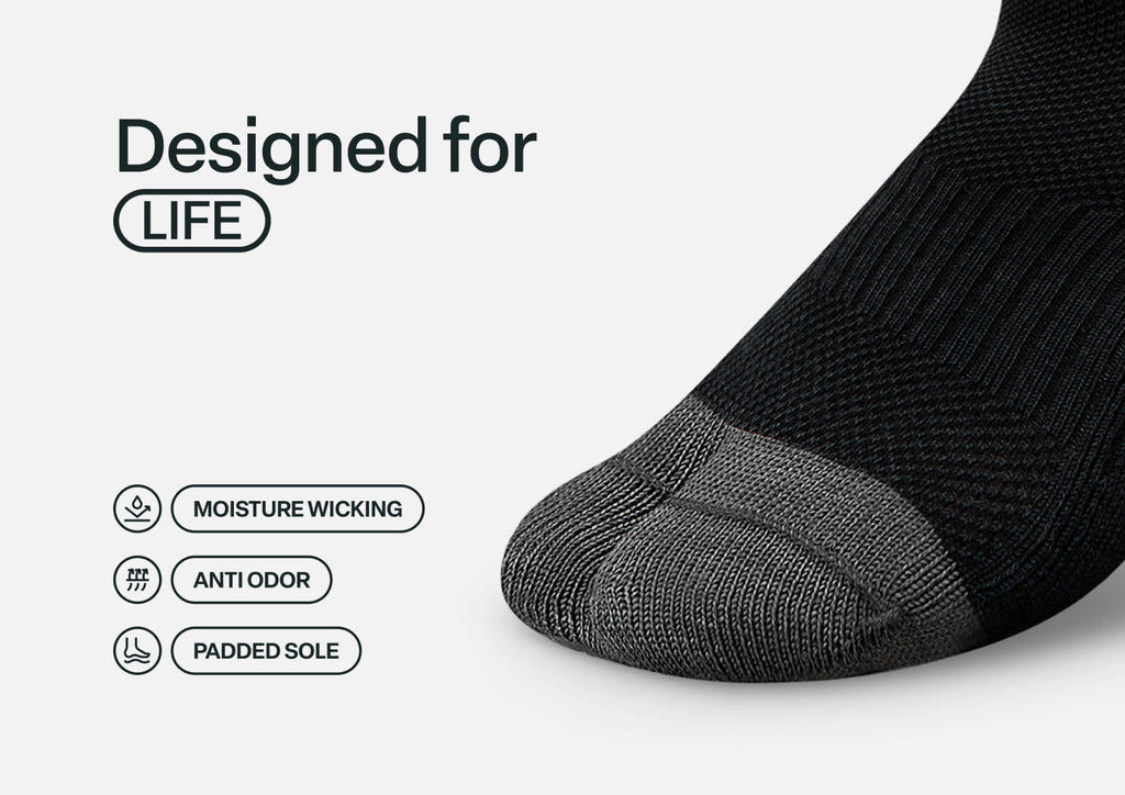 Bunion Relief, Padded Low Cut Socks - Black