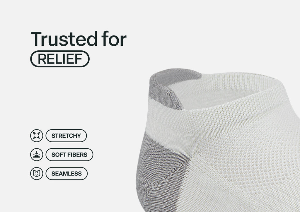 Bunion Relief, Padded Low Cut Socks - White