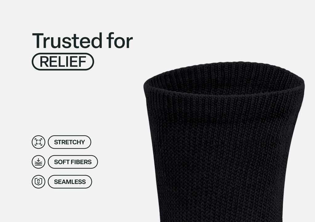 Padded Sole Diabetic Socks - Black